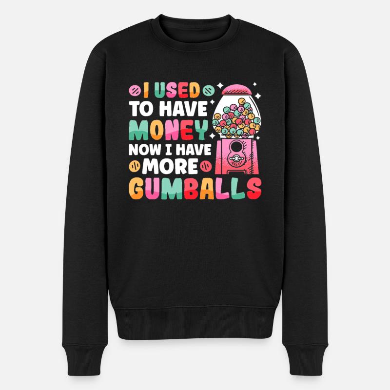 Funny chewing gum machine - Men's Premium Organic Jumper - black
