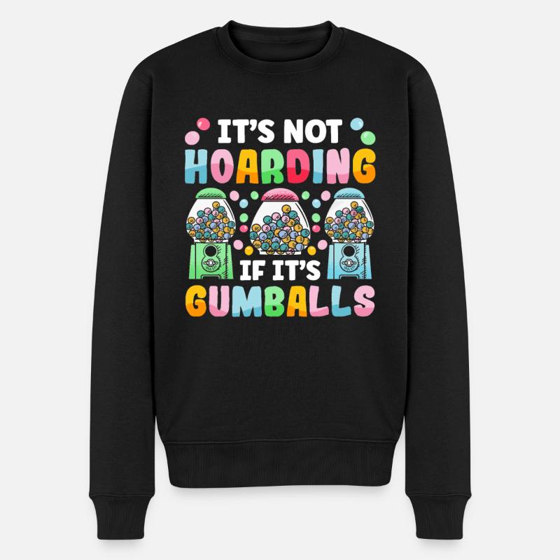 Lustiger Kaugummiautomat - Männer Premium Bio Pullover - Schwarz