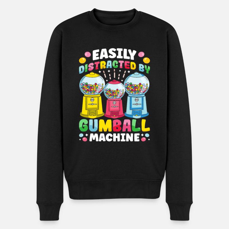 Funny chewing gum machine - Men's Premium Organic Jumper - black