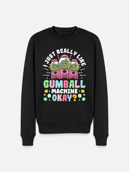 Funny chewing gum machine - Men's Premium Organic Jumper - black