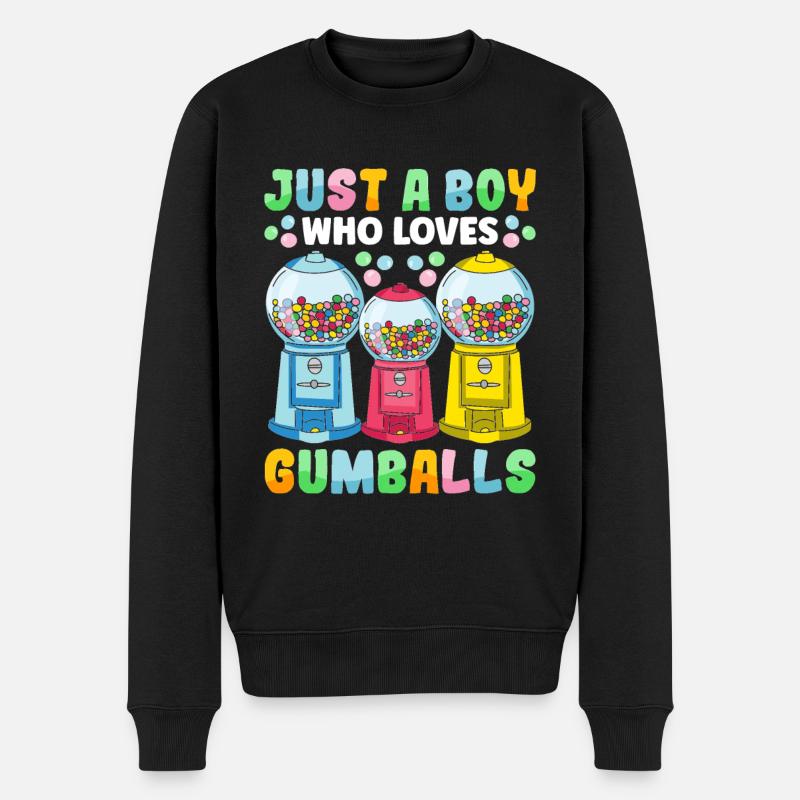 Funny chewing gum machine - Men's Premium Organic Jumper - black