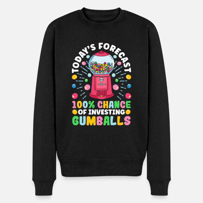 Funny chewing gum machine - Men's Premium Organic Jumper - black