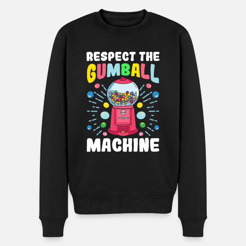 Funny chewing gum machine - Men's Premium Organic Jumper - black