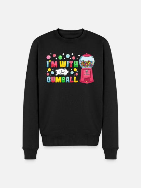 Funny chewing gum machine - Men's Premium Organic Jumper - black