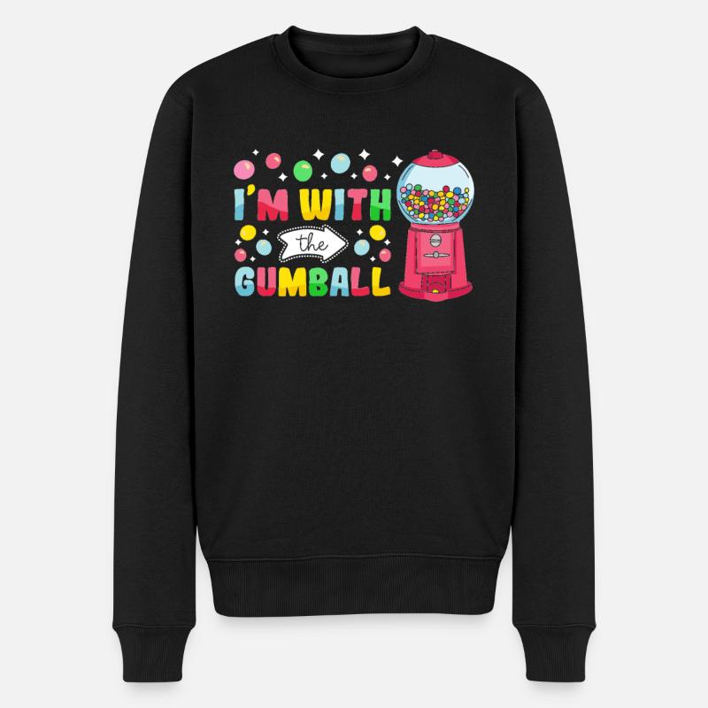 Funny chewing gum machine - Men's Premium Organic Jumper - black