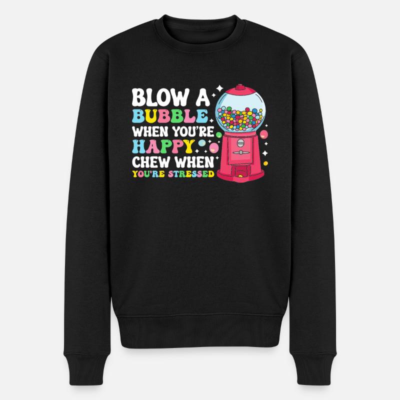 Funny chewing gum machine - Men's Premium Organic Jumper - black