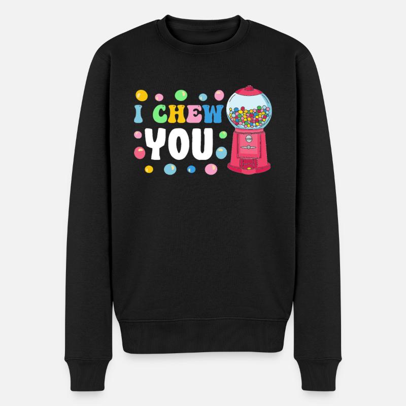 Funny chewing gum machine - Men's Premium Organic Jumper - black