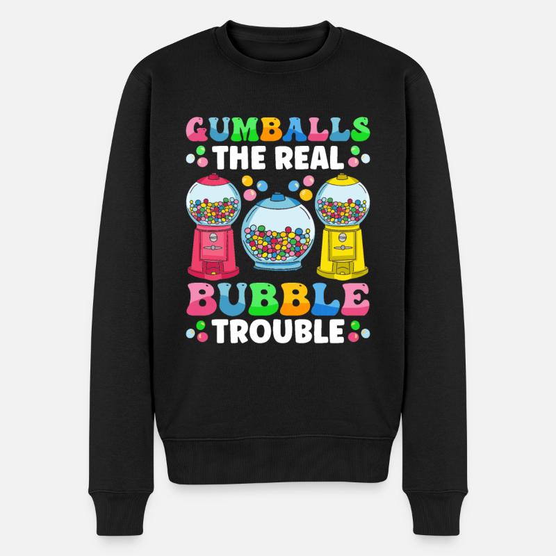 Machine à chewing-gum drôle - Pull Premium bio Homme - noir