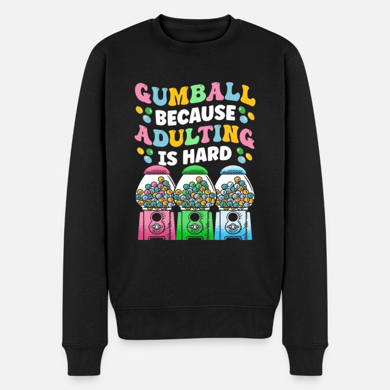 Funny chewing gum machine - Men's Premium Organic Jumper - black