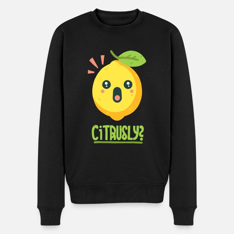 Zitrus-Wortwitz - Männer Premium Bio Pullover - Schwarz
