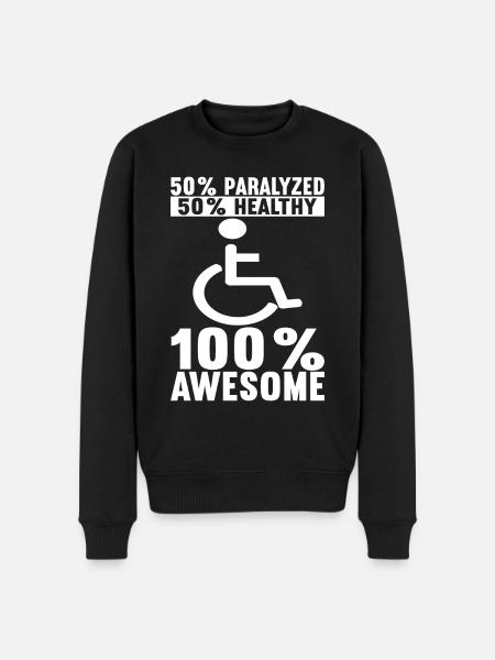Rollstuhlfahrer Rollstuhl - Männer Premium Bio Pullover - Schwarz