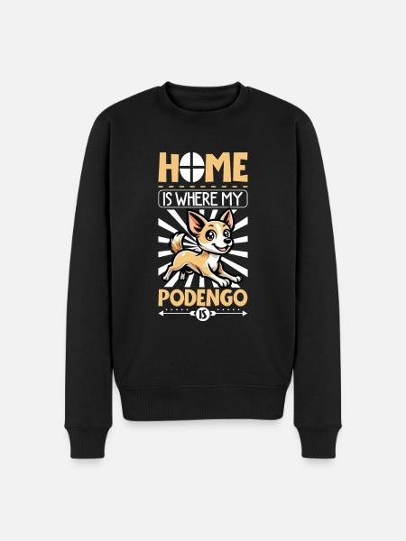 Home - Podengo Português - Men's Premium Organic Jumper - black