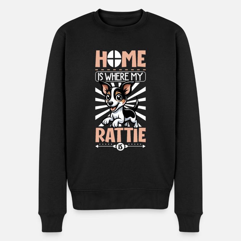 Zuhause - Rat Terrier - Männer Premium Bio Pullover - Schwarz