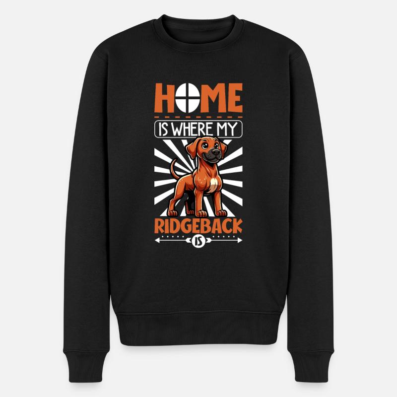 Home - Rhodesian Ridgeback - Men's Premium Organic Jumper - black