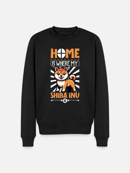 Home - Shiba Inu - Men's Premium Organic Jumper - black