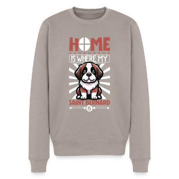 Home - St. Bernard - Men's Premium Organic Jumper - taupe - Front - Nico (187cm)