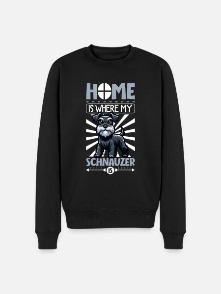 Zuhause - Schnauzer - Männer Premium Bio Pullover - Schwarz