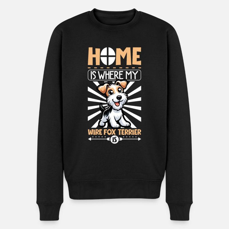 Home - Wirehaired Fox Terrier - Men's Premium Organic Jumper - black