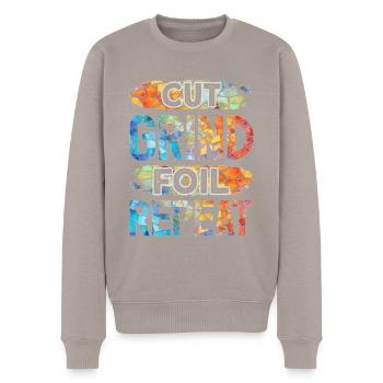 Lustiger Buntglas-künstler - Männer Premium Bio Pullover - Taupe - Vorne - Nico (187cm)