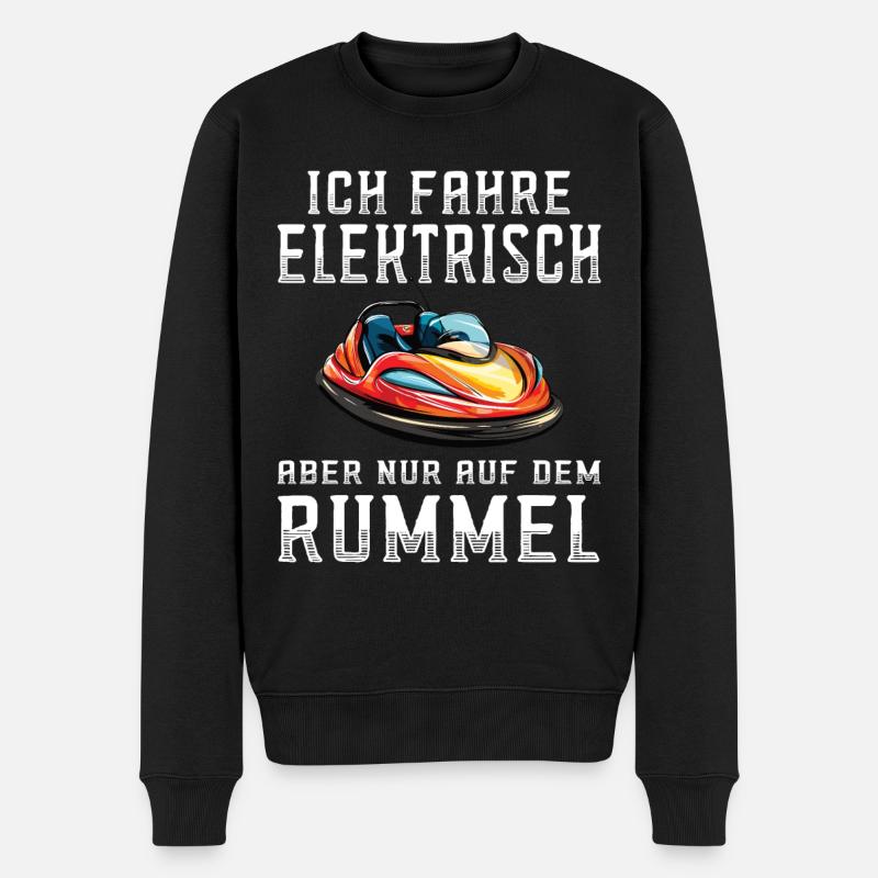 Ich fahre Elektrisch Kirmes Autoscooter - Männer Premium Bio Pullover - Schwarz