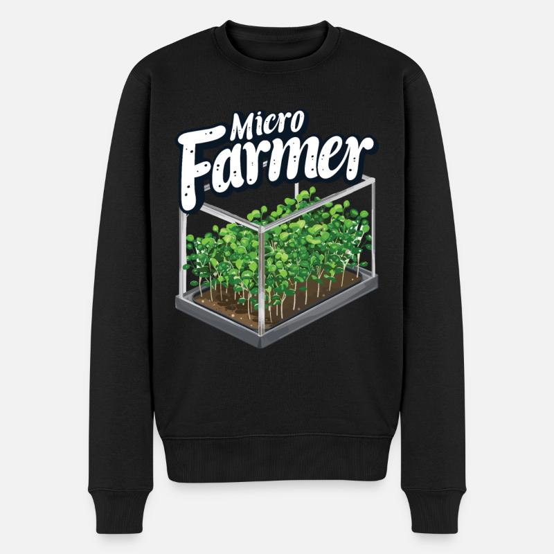 Microgreen Agriculture Gartenarbeit - Männer Premium Bio Pullover - Schwarz