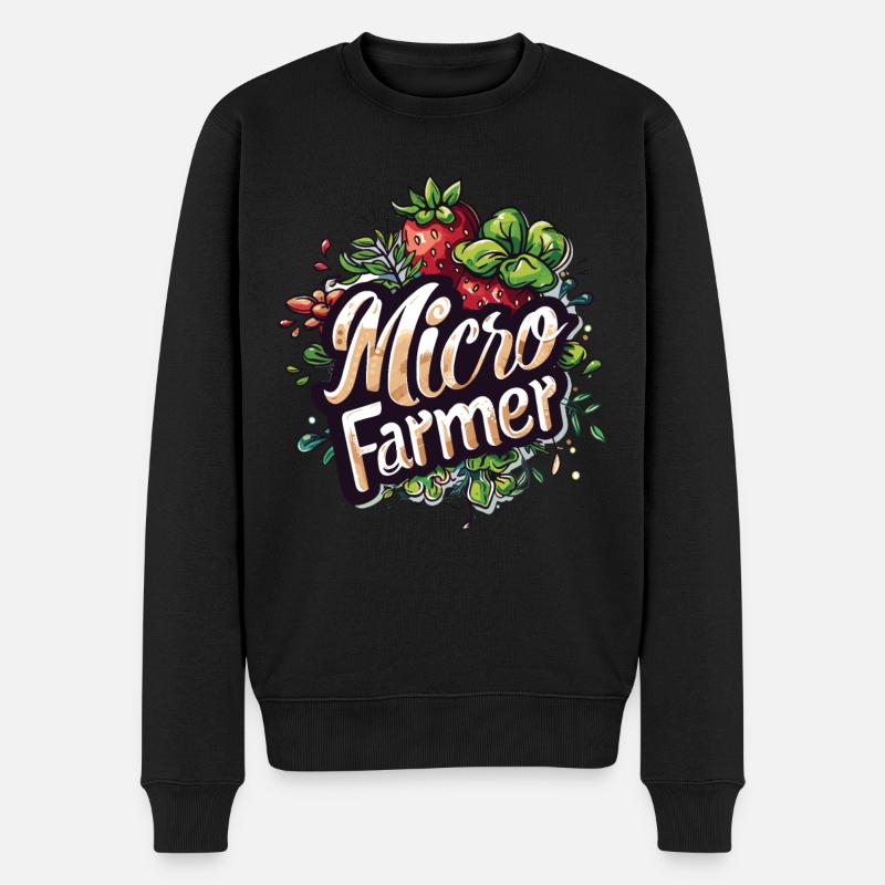 Microgreen Agriculture Gartenarbeit - Männer Premium Bio Pullover - Schwarz