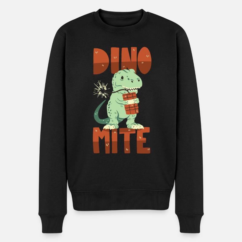Dino à la dynamite - Pull Premium bio Homme - noir