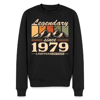 Berge Jahrgang 1979 geboren Geburtstag - Männer Premium Bio Pullover - Schwarz - Vorne - Nico (187cm)