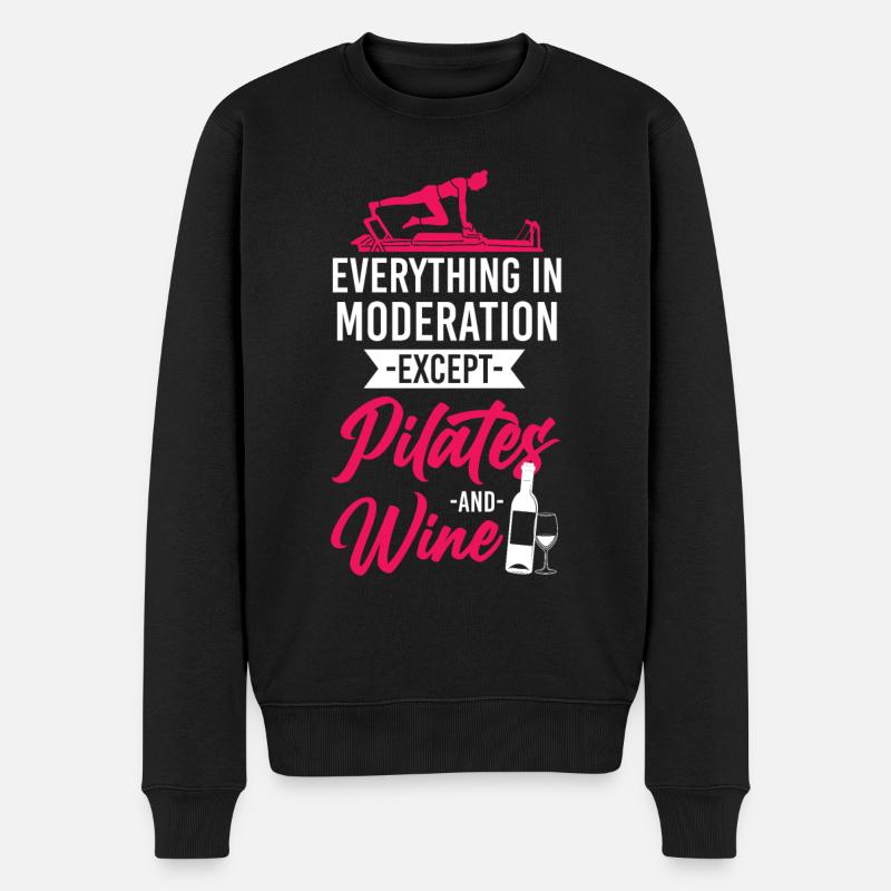 Pilates Instructor Teacher Wine - Männer Premium Bio Pullover - Schwarz