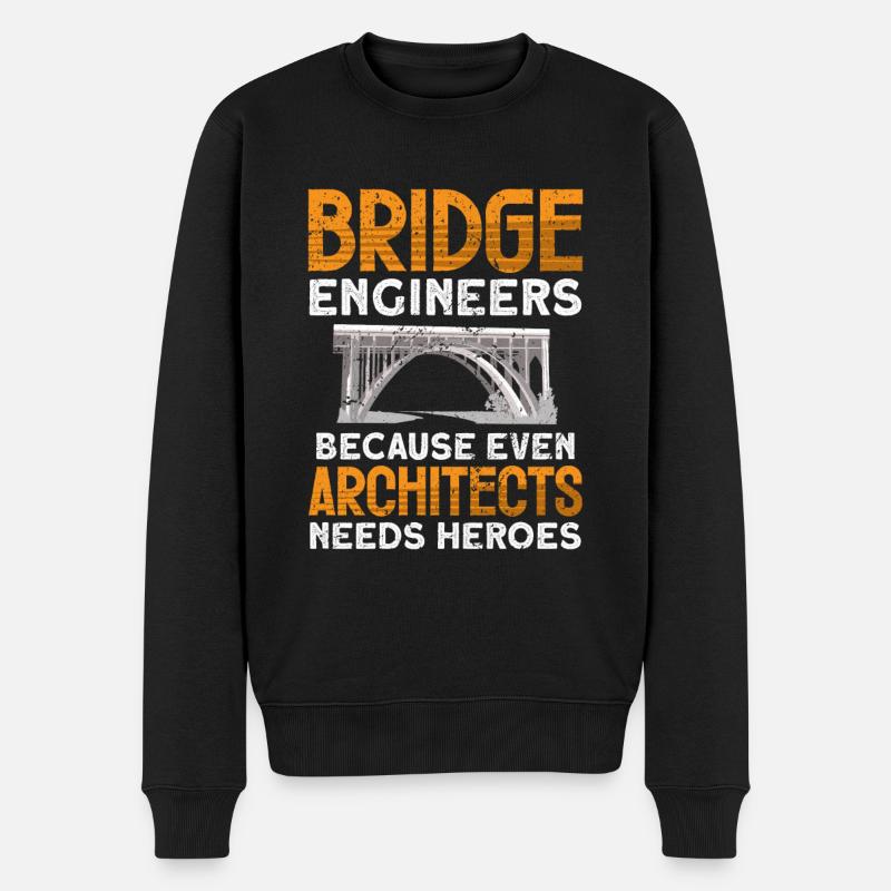 Bridge Construction and Bridge Engineer - Men's Premium Organic Jumper - black