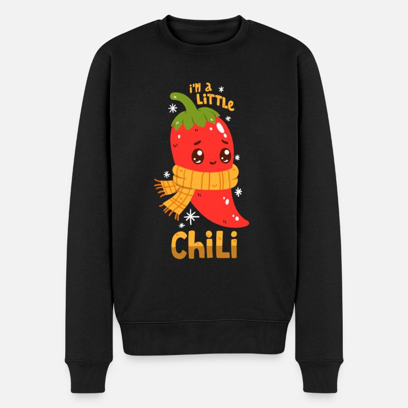 Chili Wortwitz - Männer Premium Bio Pullover - Schwarz