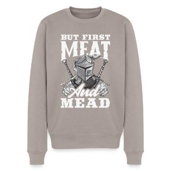 Festival de l’épée médiévale - Pull Premium bio Homme - taupe - Devant - Nico (187cm)