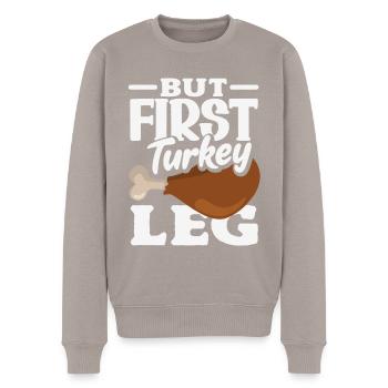 Festival de l’épée médiévale - Pull Premium bio Homme - taupe - Devant - Nico (187cm)