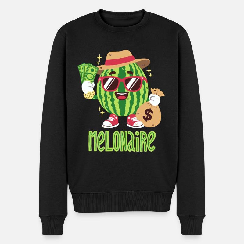 Melonen-Millionär - Männer Premium Bio Pullover - Schwarz