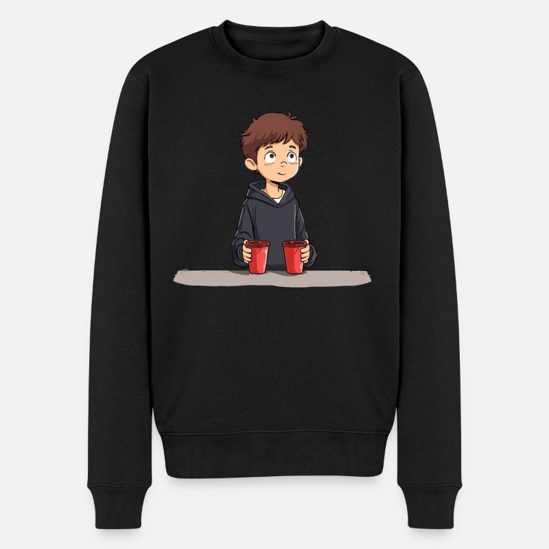 Stapeln Von Bechern Speed Stacker - Männer Premium Bio Pullover - Schwarz