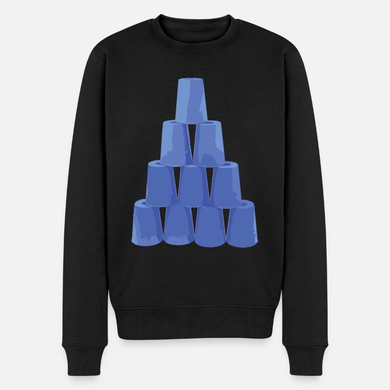 Stapeln Von Bechern Speed Stacker - Männer Premium Bio Pullover - Schwarz