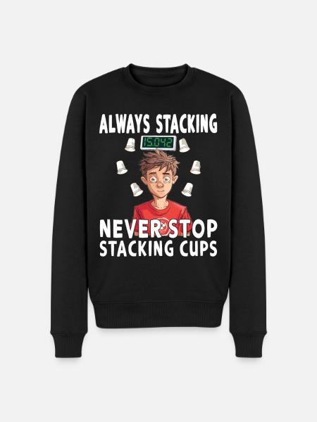 Stacking Cups Speed Stacker - Men's Premium Organic Jumper - black