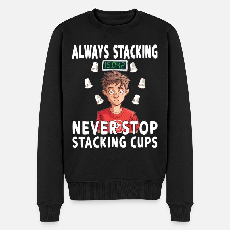 Stacking Cups Speed Stacker - Men's Premium Organic Jumper - black