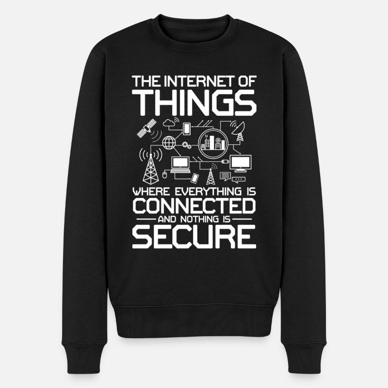 Internet of Things Connected Nothing Is Secure - Männer Premium Bio Pullover - Schwarz