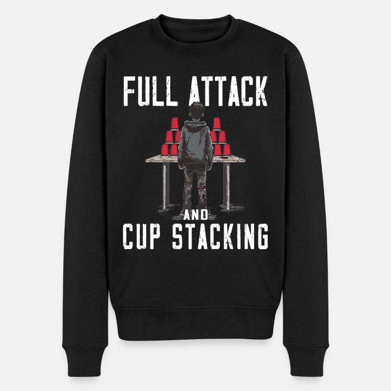 Stacking Cups Speed Stacker - Men's Premium Organic Jumper - black