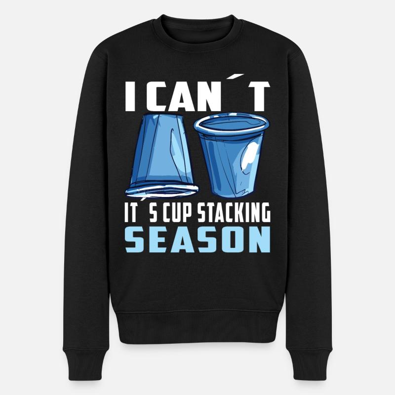 Stapeln Von Bechern Speed Stacker - Männer Premium Bio Pullover - Schwarz