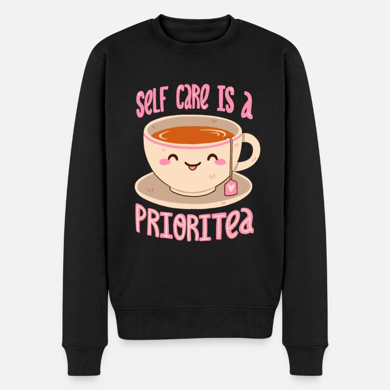 Self Care & Tee - Männer Premium Bio Pullover - Schwarz