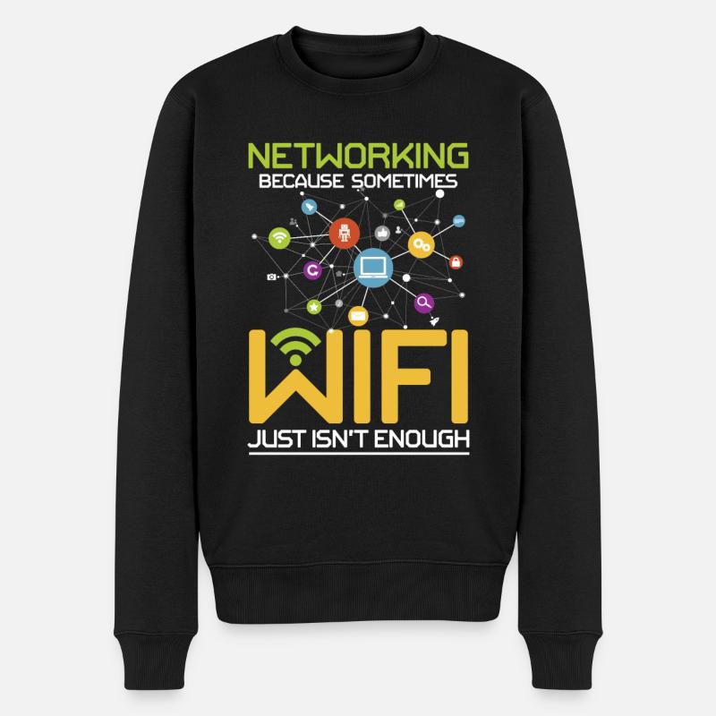 Networking Because Wi-Fi Just Isn't Enough - Männer Premium Bio Pullover - Schwarz