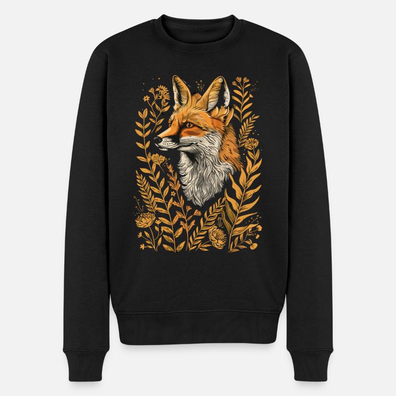 Fuchs Füchse für einen Fuchs Fan - Männer Premium Bio Pullover - Schwarz