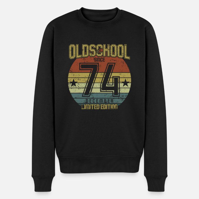 Décembre 1974 - Anniversaire en décembre Oldschool - Pull Premium bio Homme - noir