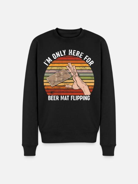 Bierdeckel Umdrehen Spiel - Männer Premium Bio Pullover - Schwarz
