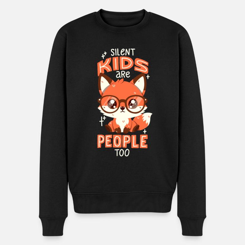 Schüchterner Fuchs - Männer Premium Bio Pullover - Schwarz