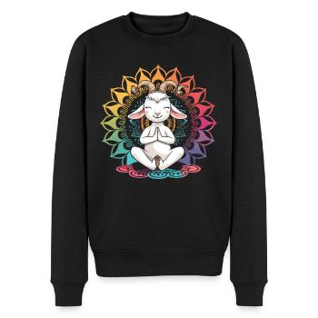 Goat yoga meditation, yoga class, yoga - Men's Premium Organic Jumper - black - Front - Nico (187cm)