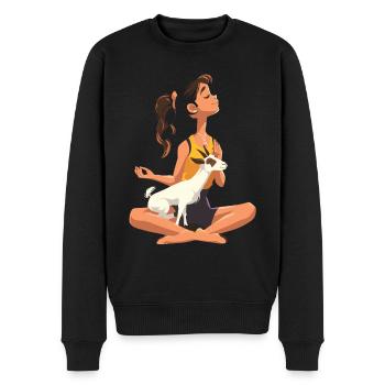 Goat yoga meditation, yoga class, yoga - Men's Premium Organic Jumper - black - Front - Nico (187cm)