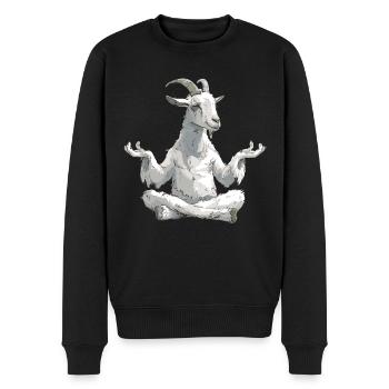 Ziegen-yoga-meditation, Yoga-kurs, Yoga - Männer Premium Bio Pullover - Schwarz - Vorne - Nico (187cm)